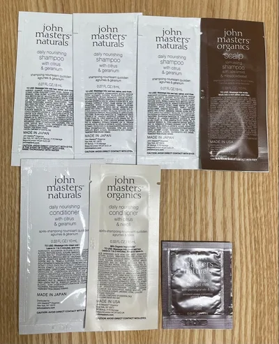 ジョンマスターオーガニックのシャンプー、ヘアマスク10ml 各3袋セット