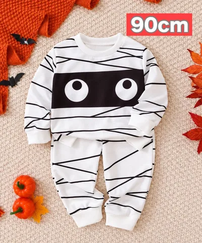 ハロウィン ロンパース 90cm ミイラ セットアップ コスチューム 着ぐるみ