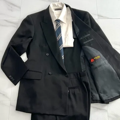 【美品】Bobundara 礼服 ブラックフォーマル ダブル スーツ Mサイズ