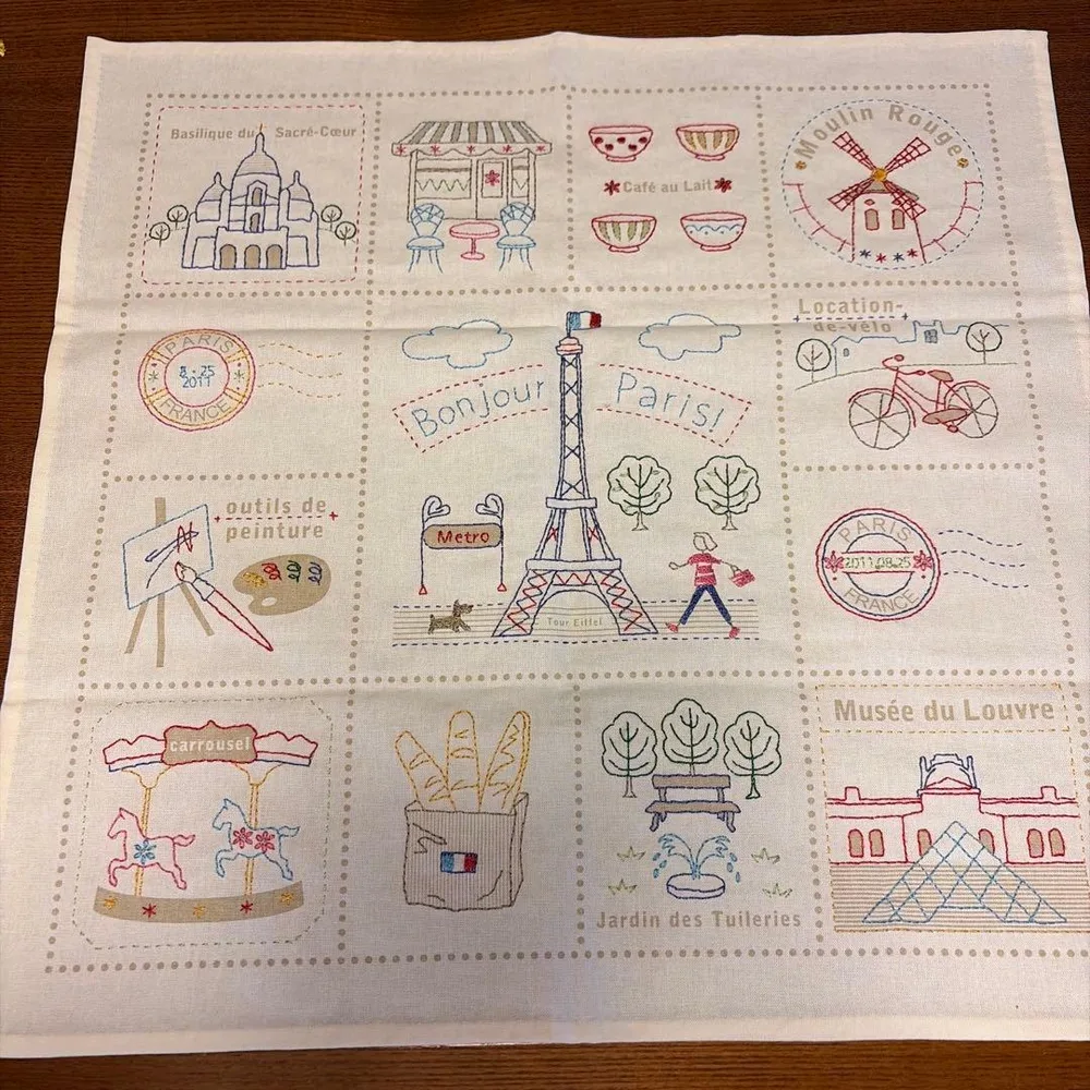ハンドメイド パティスリー 刺繍 タペストリー 壁掛け