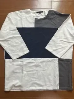 パネル切り替え 長袖Tシャツ Mサイズ