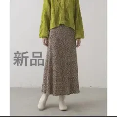 【新品】ロング プリーツスカート 花柄