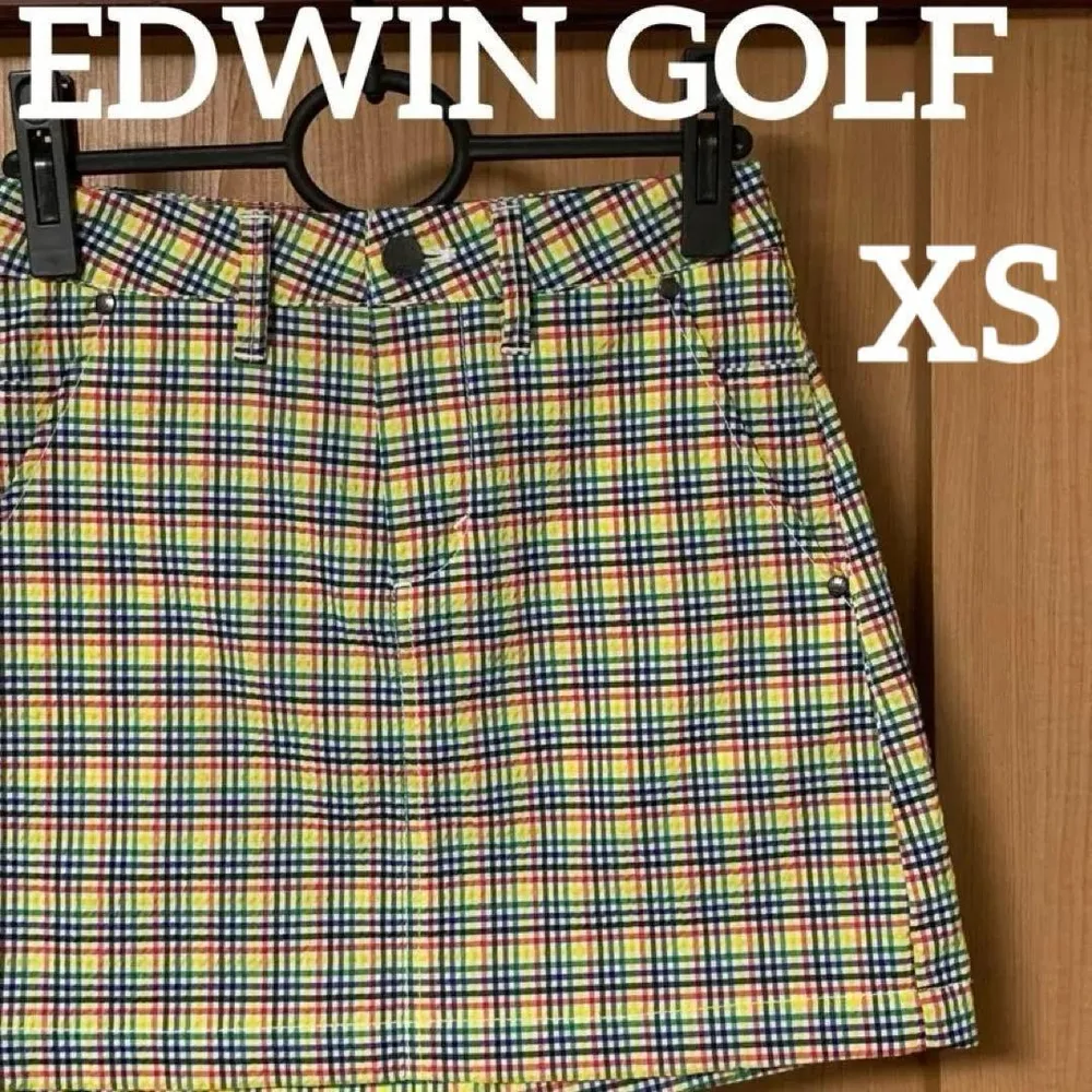 EDWIN エドウィンゴルフ スカート XS チェック柄 ストレッチ素材