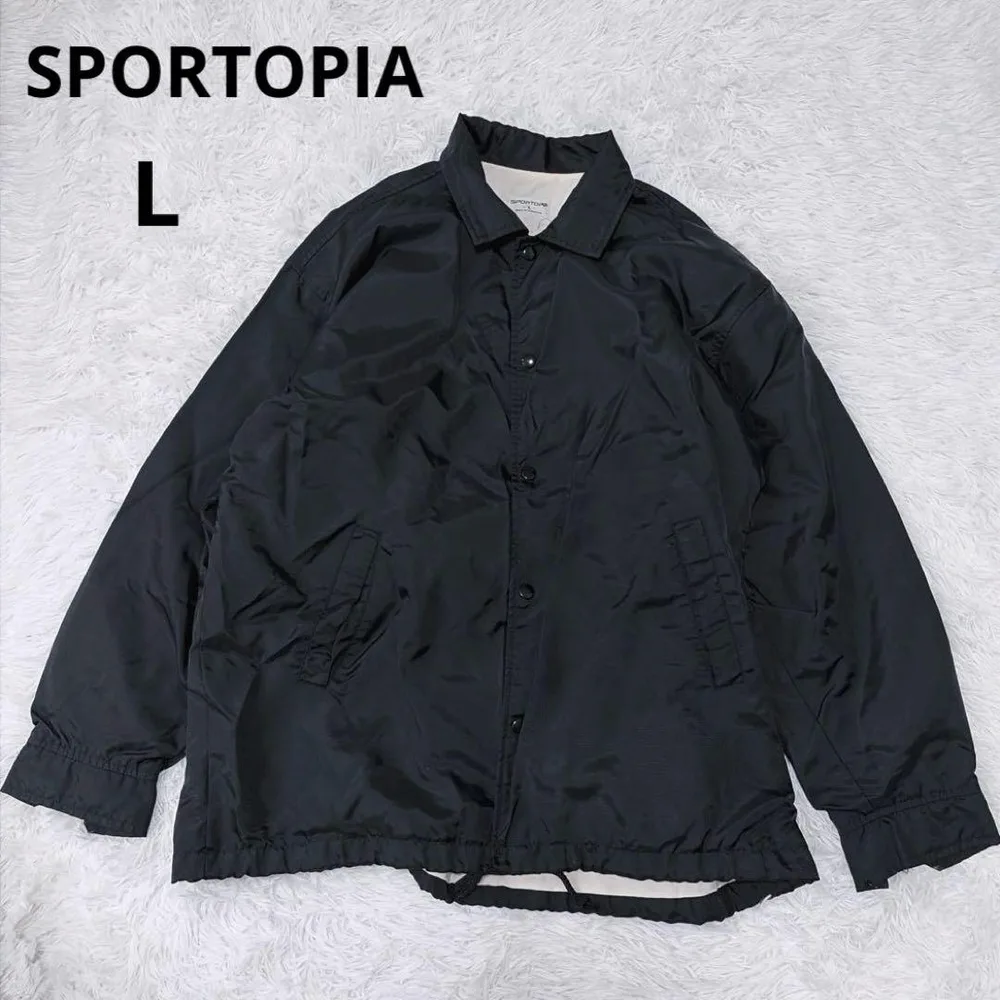 SPORTOPIA スポートピア コーチジャケット 黒 ブラック 古着 アウター
