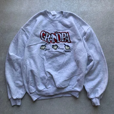 JERZEES GRANDPA ワッペン刺繍 スウェット トレーナー グレー M