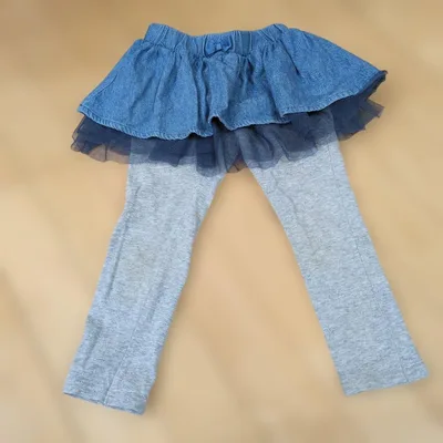 スカッツ デニム風スカート チュール グレー キッズ