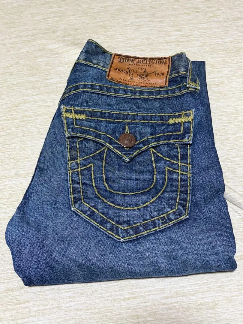 true religion SUPER-T フレアデニム 極太ステッチ swag