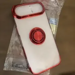 iPhone 17 AIR クリアTPUケース メタリックレッド 赤