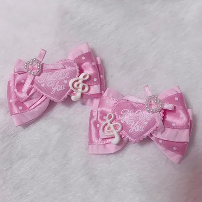 ハンドメイド ヘアクリップ ピンク 2個セット 量産型 ヘアメ