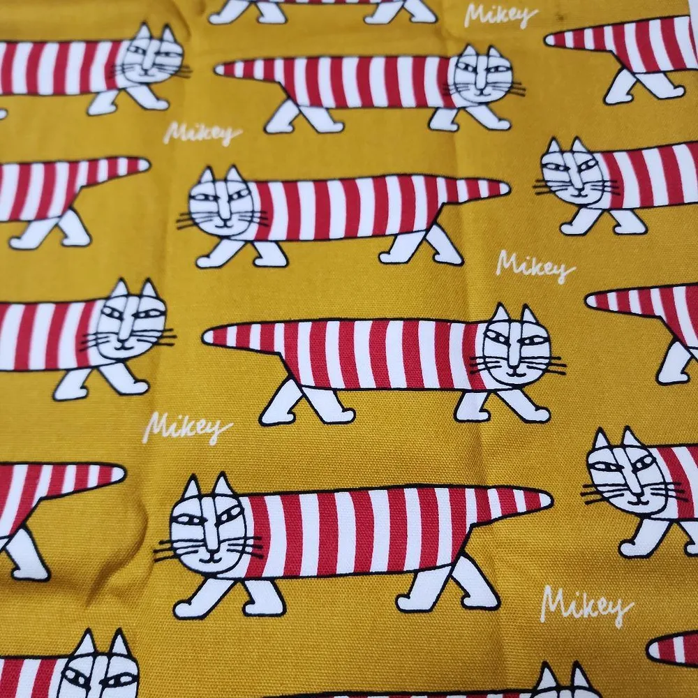 LISA LARSON マイキー 生地 マスタード タグ付き カットクロス ②