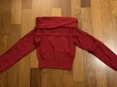 ACLENT オフショルダーニット レッド F