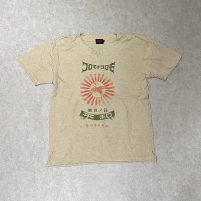 衣 古代新 MADE IN JAPAN IN KYOTO キーネック Tシャツ