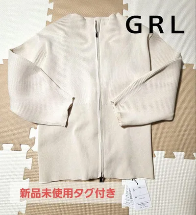 【新品未使用タグ付】グレイル GRL 2Wayジップリブニットトップス