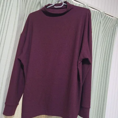 UNIQLO ソフトニットフリースモックネック ボルドー
