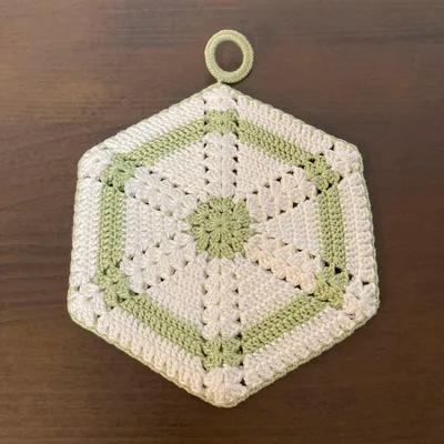 Handmade crochet pot mat trivet