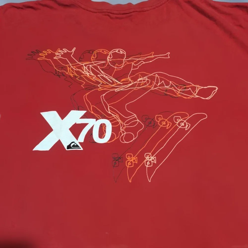 希少90sヴィンテージ オールドクイックシルバー 両面豪華ロゴTシャツ XL