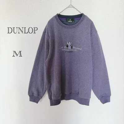DUNLOP MOTORSPORT トレーナー M パープル ロゴ刺繍 長袖