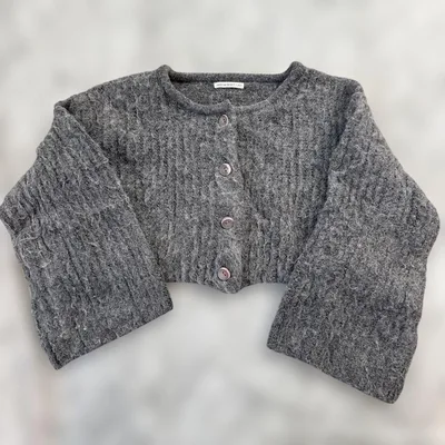 continuer de NICE CLAUPクロップド丈カーディガン グレー