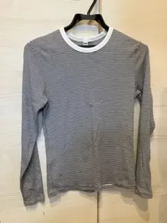 UNIQLO リブ素材 ボーダー長袖カットソー Mサイズ