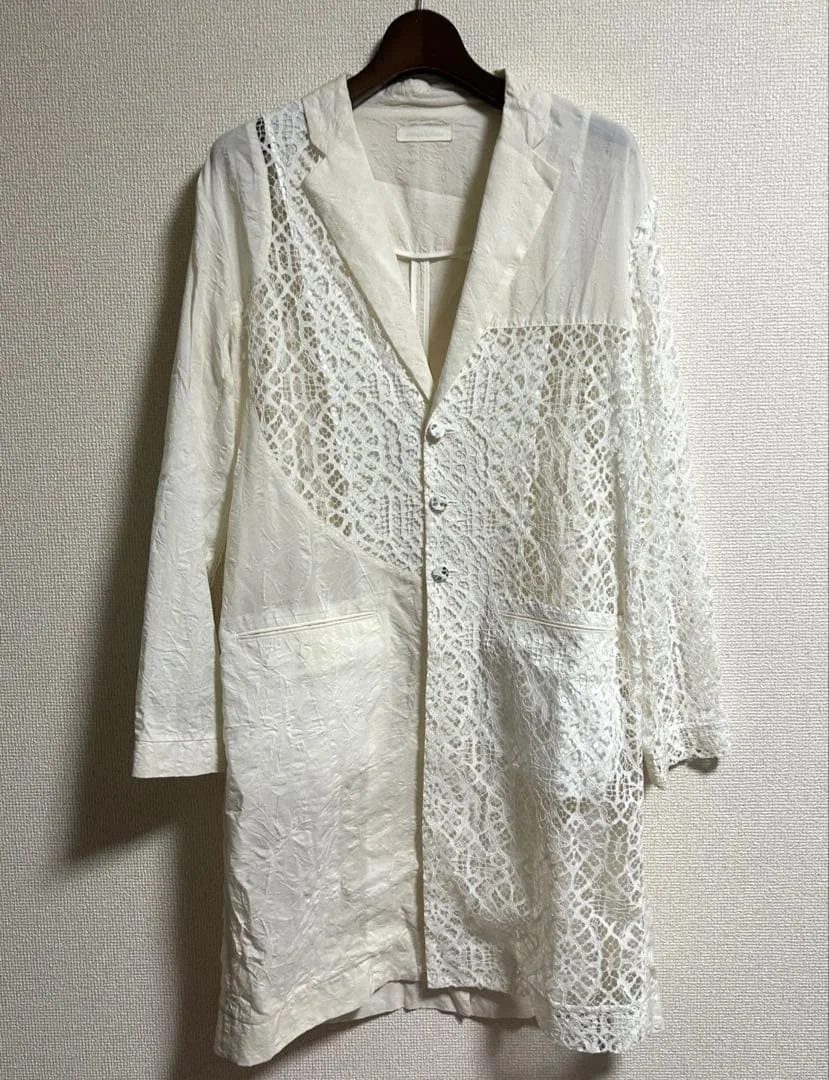 Nobuyuki Matsui コットンシルク レース チェスターコート