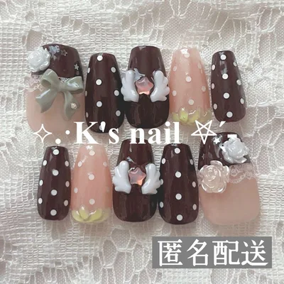 ネイルチップ♡現品販売 ウィッシュコア 平成女児 y2k 音符 韓国♬.*゜