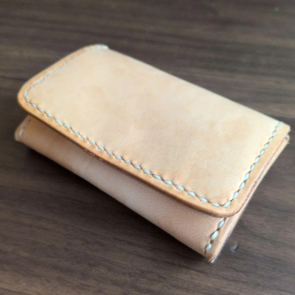 ヌメ革 ハンドメイド ミニ財布 コインケース003【10月末までの値引です!】