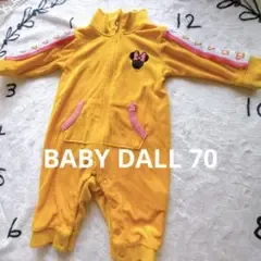 BABY DALL ミニーちゃんベロアロンパース 70 イエロー