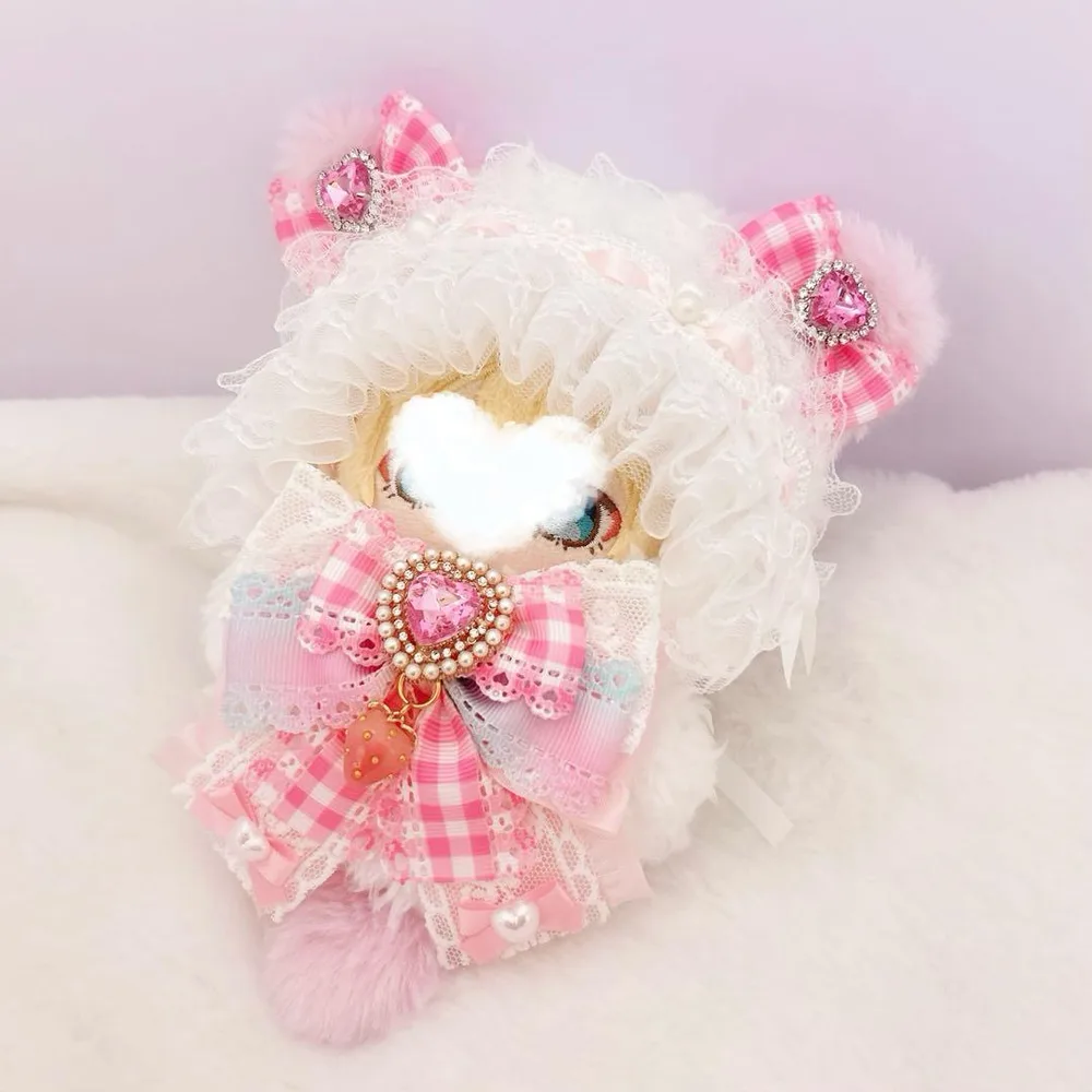 ぬい服 着ぐるみ ねこ ピンク いちご 12cm