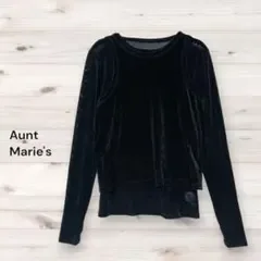 Aunt Marie's シアーフロッキータンクレイヤードトップス ブラック