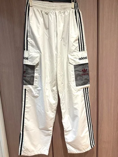 adidas アディダス ホワイト メッシュナイロンパンツ