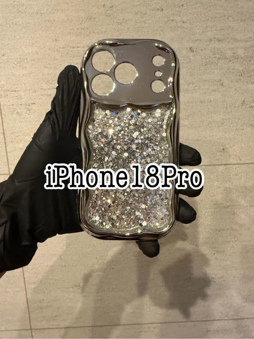 เคส iPhone18Pro เลื่อมกลิตเตอร์สีเงิน สีเงิน