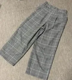 グレンチェック柄 ワイドパンツ イージーパンツ