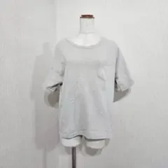 サマンサモスモス ブルー 半袖カットソー グレージュ 綿100% F