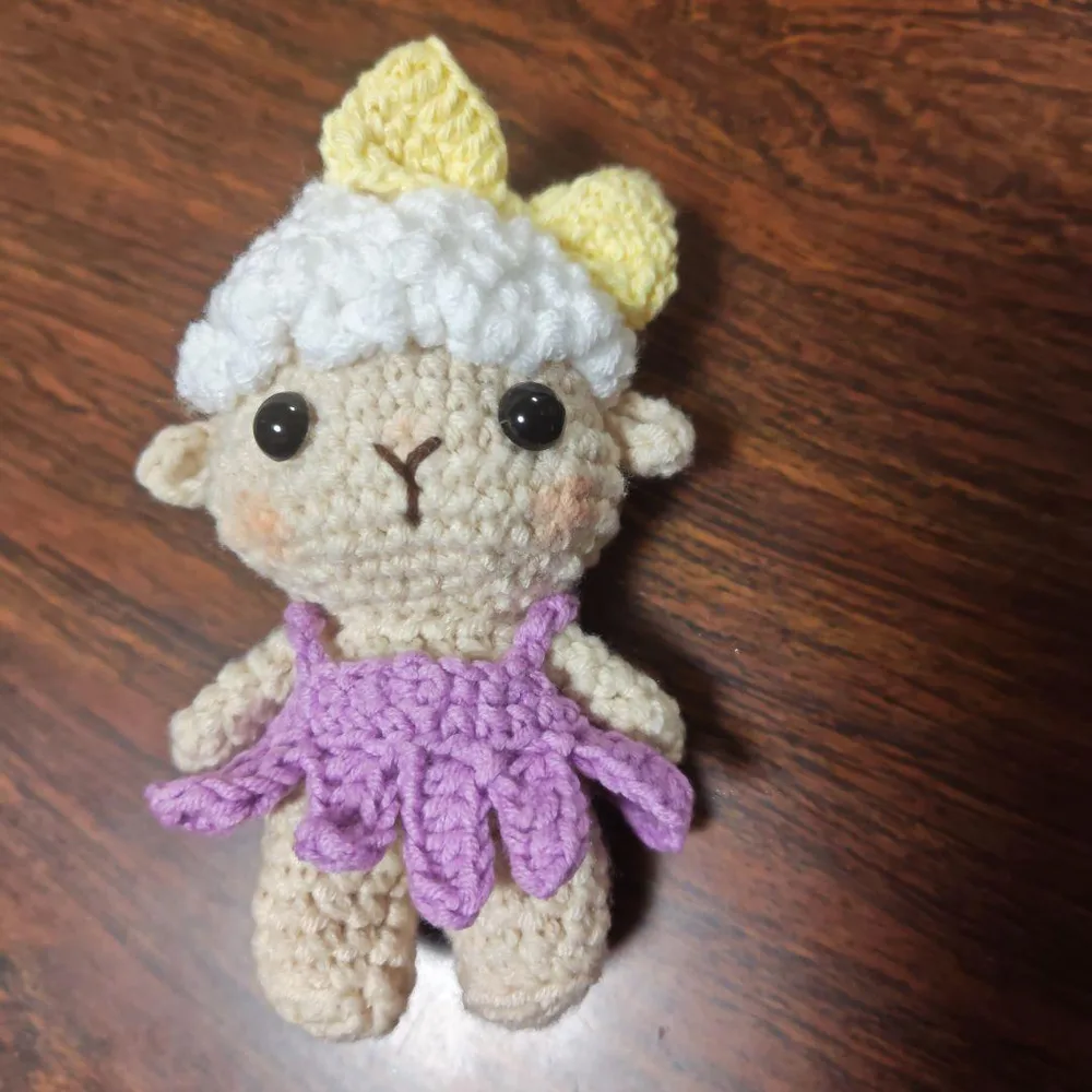 あみぐるみ りぼんひつじちゃん かぎ針編み ハンドメイド