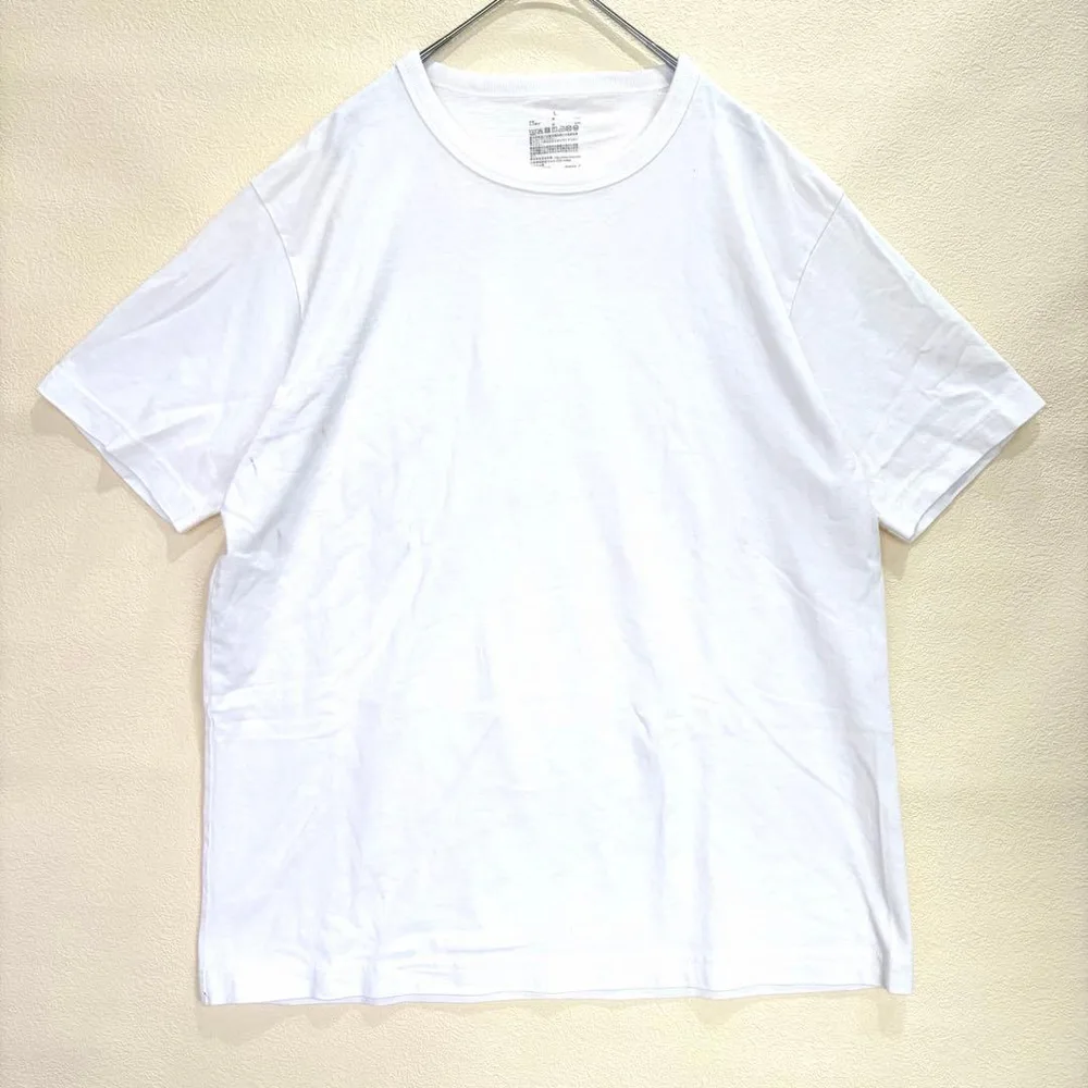 無印良品 半袖Tシャツ 天竺編み クルーネック ホワイト L コットン