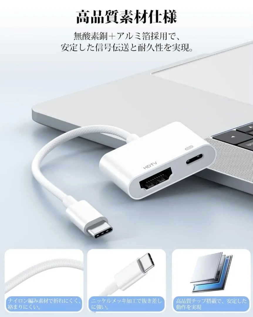 Type-C HDMI 変換アダプター 4K 60Hz 高画質 USB