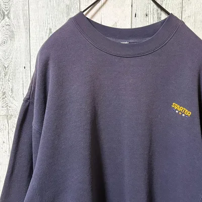スターター ワンポイント刺繍ロゴ スウェット L ネイビー