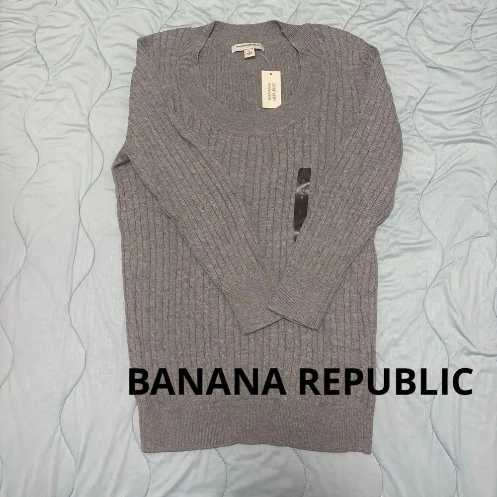 BANANA REPUBLIC ケーブルニット グレー S