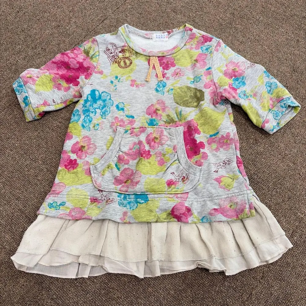 hakka baby 花柄ワンピース 80