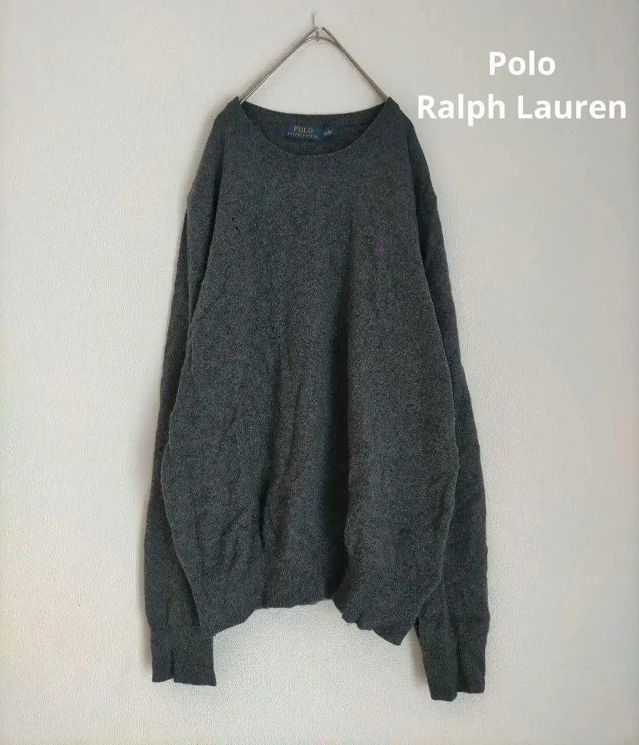 古着 Polo Ralph Lauren グレー ウール セーター