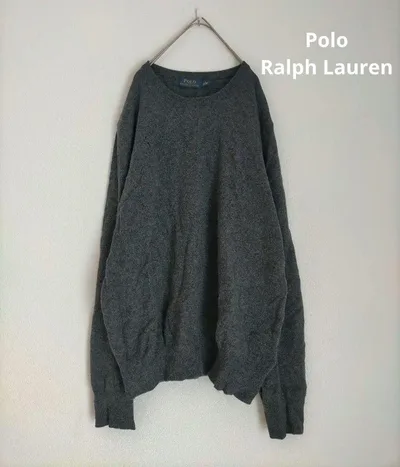 古着 Polo Ralph Lauren グレー ウール セーター