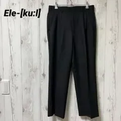 【エレクール】スラックスパンツ メンズ 黒 センタープレス