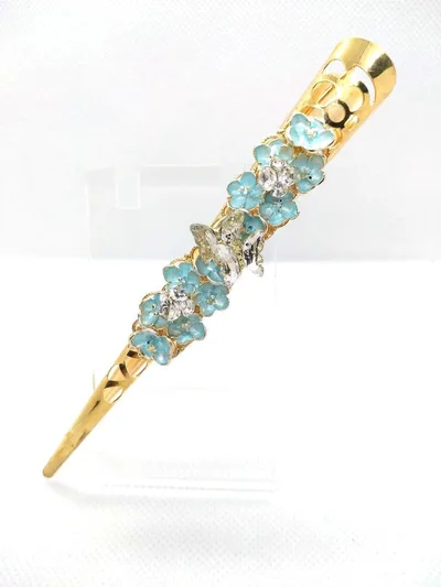 ハンドメイド くちばしクリップ 花 蝶 ゴールド