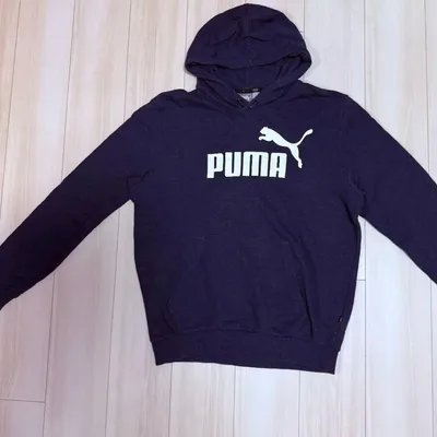 PUMA ビッグロゴ プルオーバーパーカー 紺 M