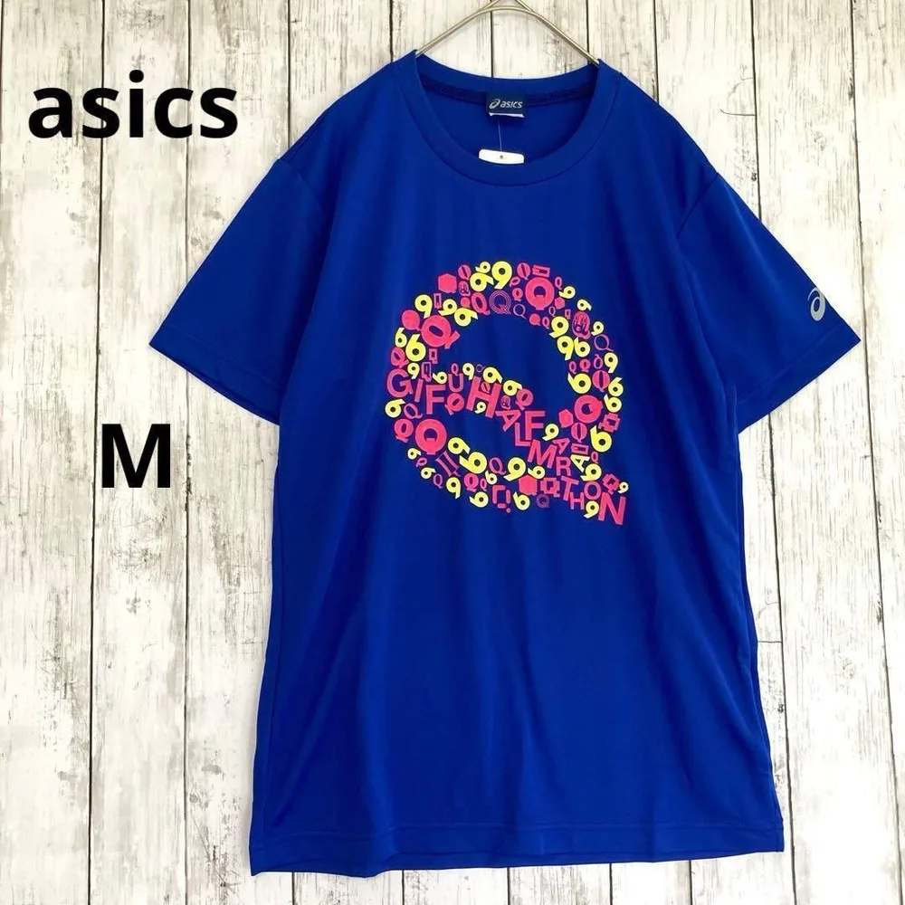 【アシックス】高橋尚子ぎふ清流ハーフマラソンプリントTシャツ半袖 ブルーM速乾