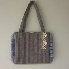 ハンドメイド トートバッグ キルティング フリル リボン