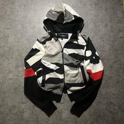 00s【HYDROGEN】Y2K Hoodie Tech Skull Swag◎