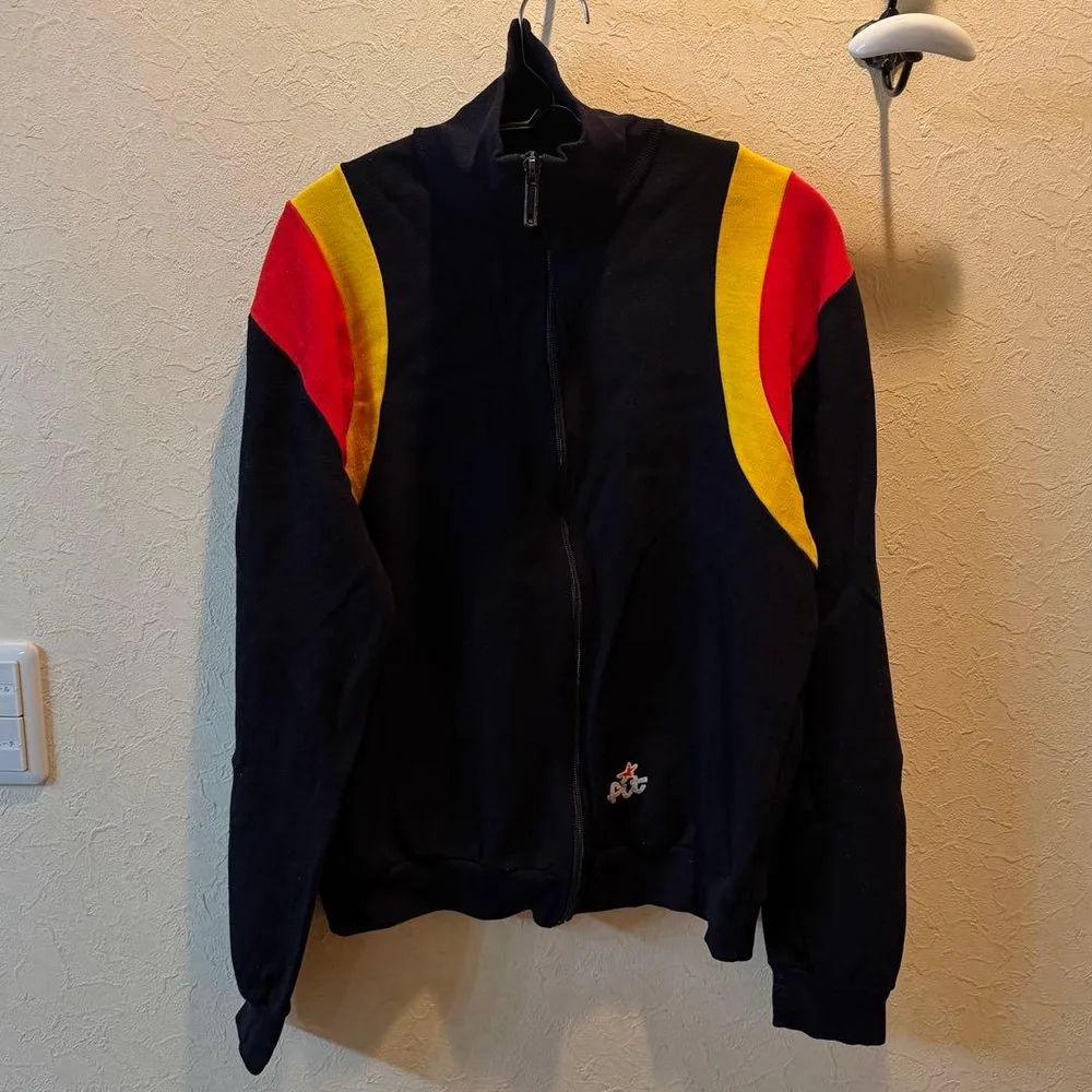 【ヴィンテージ】70s 80s トラックジャケット ユーロ 古着 ブラックレトロ