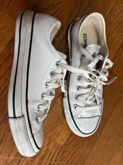 CONVERSE ALL STAR Leather Low Cut สีขาว 23.