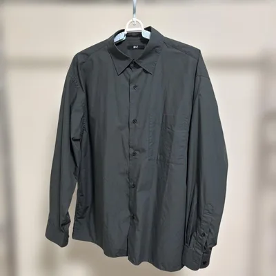 UNIQLO : C/ブロードオーバーサイズシャツ Sサイズ ダークグリーン